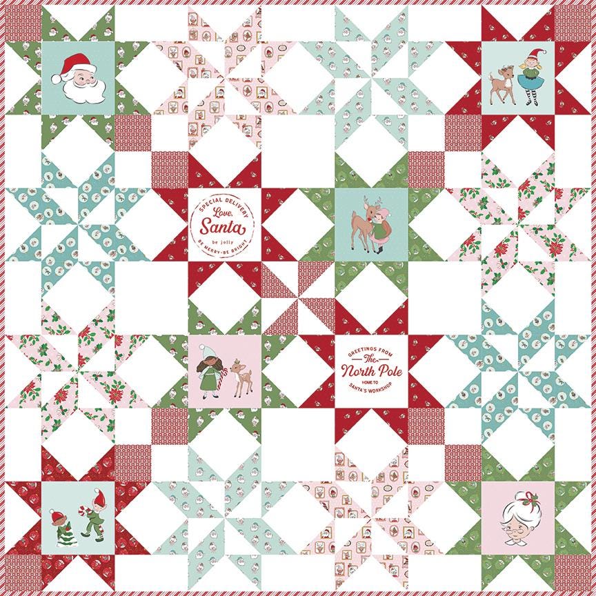 Star Bright Quilt Pattern by Melissa Mortenson of Polka Dot Chair 64" x 64"