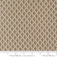 a repeating pattern of brown and beige flowers or leaves on a fabric surface.