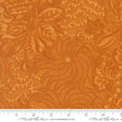 The image is a close-up of a fabric with a floral pattern in shades of orange and brown. The fabric appears to be made of Moda fabric, as indicated by the text in the image.