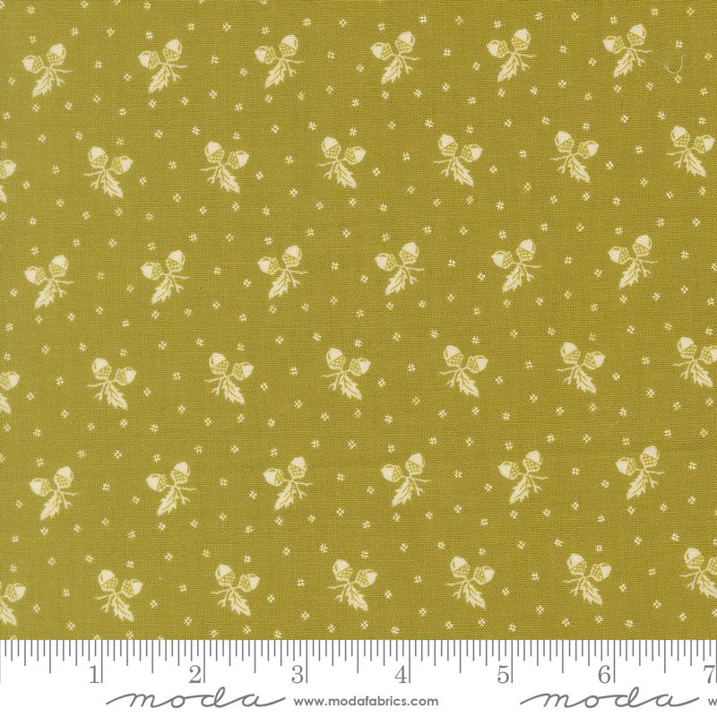 Butternut And Sage Acorn Medley Sage Yardage 35445-13 By Fig Tree & Co Sold In 1/2 Yard Increments Cut Continuously