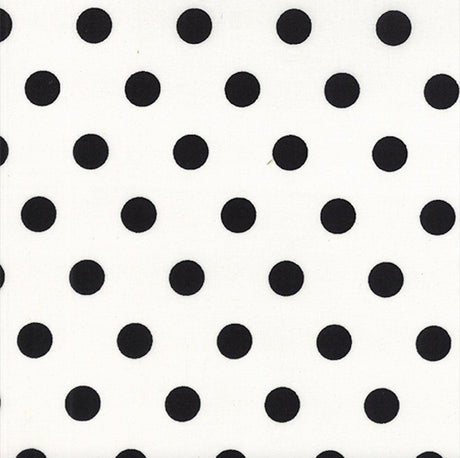 Moda Dottie Black Dots on White 45008 17 By Moda Fabrics Sold in 1/2 Yard Increments