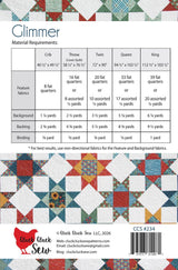 Glimmer Quilt Printed Pattern only CCS234 From Cluck Cluck Sew By Allison Harris