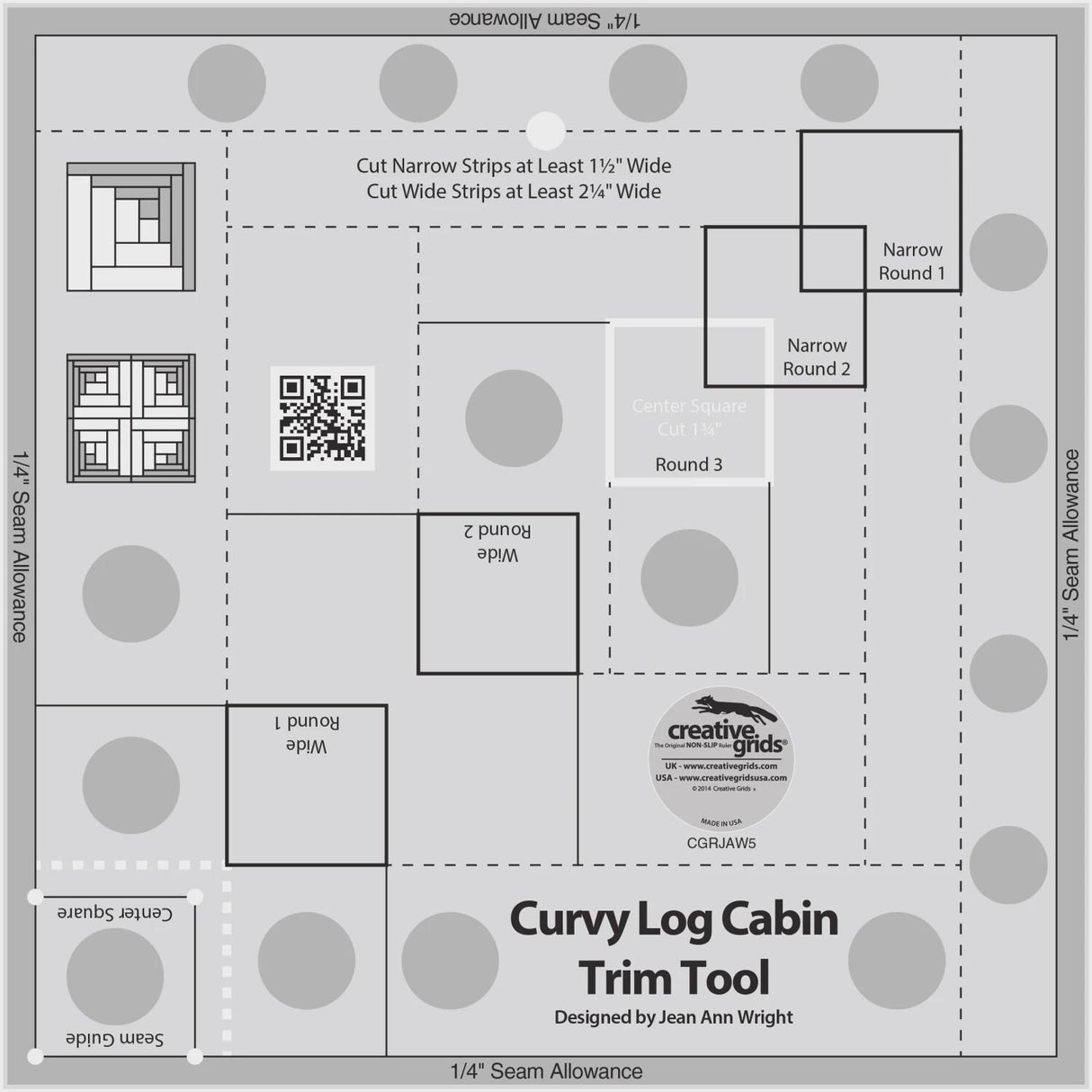 Creative Grids 8" Curvy Log Cabin Trim Tool CGRJAW5