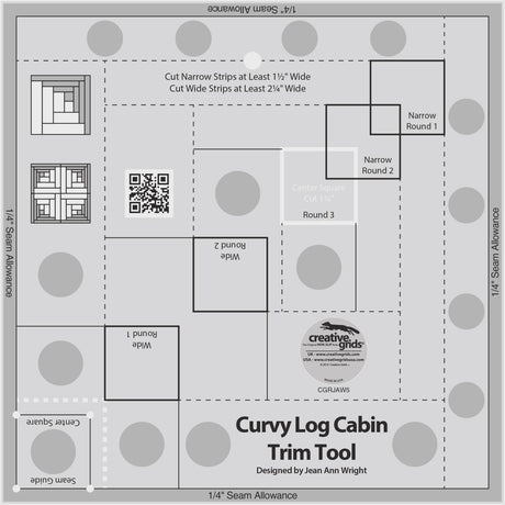 Creative Grids 8" Curvy Log Cabin Trim Tool CGRJAW5