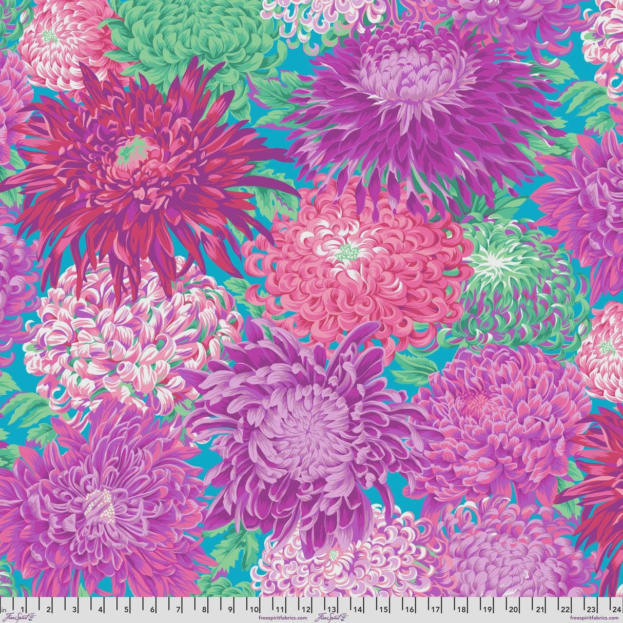 Backing Fabric Japanese Chrysanthemum - Magenta QBPJ003.MAGENTA for the Kaffe Fassett Collective 108" Wide