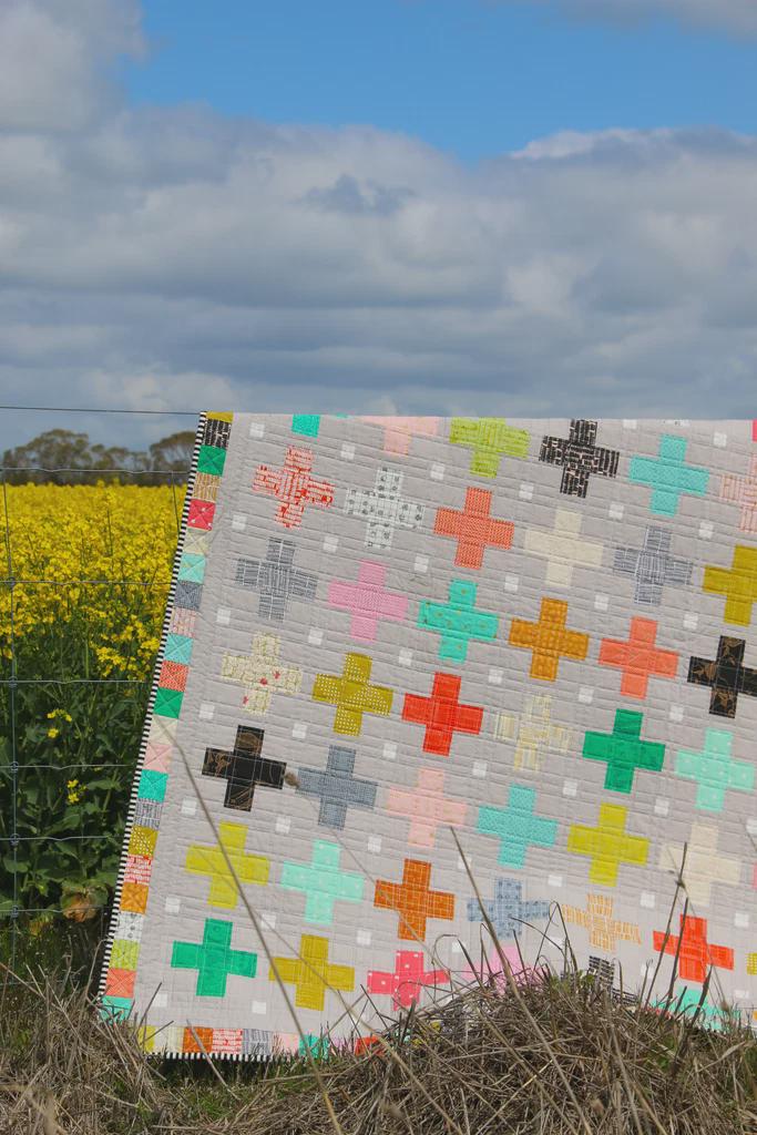 Little Crosses Quilt Pattern EJ003 by Emma Jean Jansen - Advanced Beginner - Makes 3 sizes perfect for using your scraps