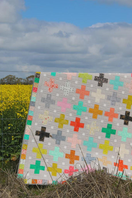 Little Crosses Quilt Pattern EJ003 by Emma Jean Jansen - Advanced Beginner - Makes 3 sizes perfect for using your scraps