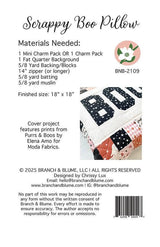 Scrappy Boo Pillow BNB 2109 by Chrissy Lux for Sew Lux Fabric 18"x 18" - Printed Pattern Only