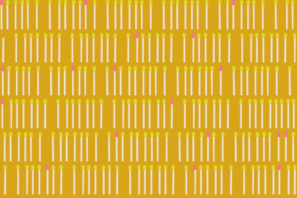 a repeating pattern of yellow and white vertical lines, creating a visually striking and symmetrical design.