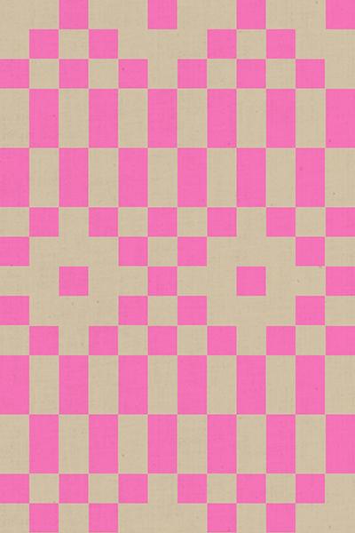 The image is a repeating pattern of pink squares and beige squares, creating a visually striking and symmetrical design.