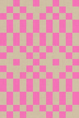 The image is a repeating pattern of pink squares and beige squares, creating a visually striking and symmetrical design.