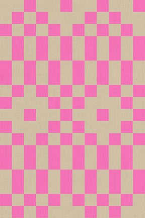 The image is a repeating pattern of pink squares and beige squares, creating a visually striking and symmetrical design.