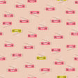 a repeating pattern of pink and yellow radio devices on a light pink background.