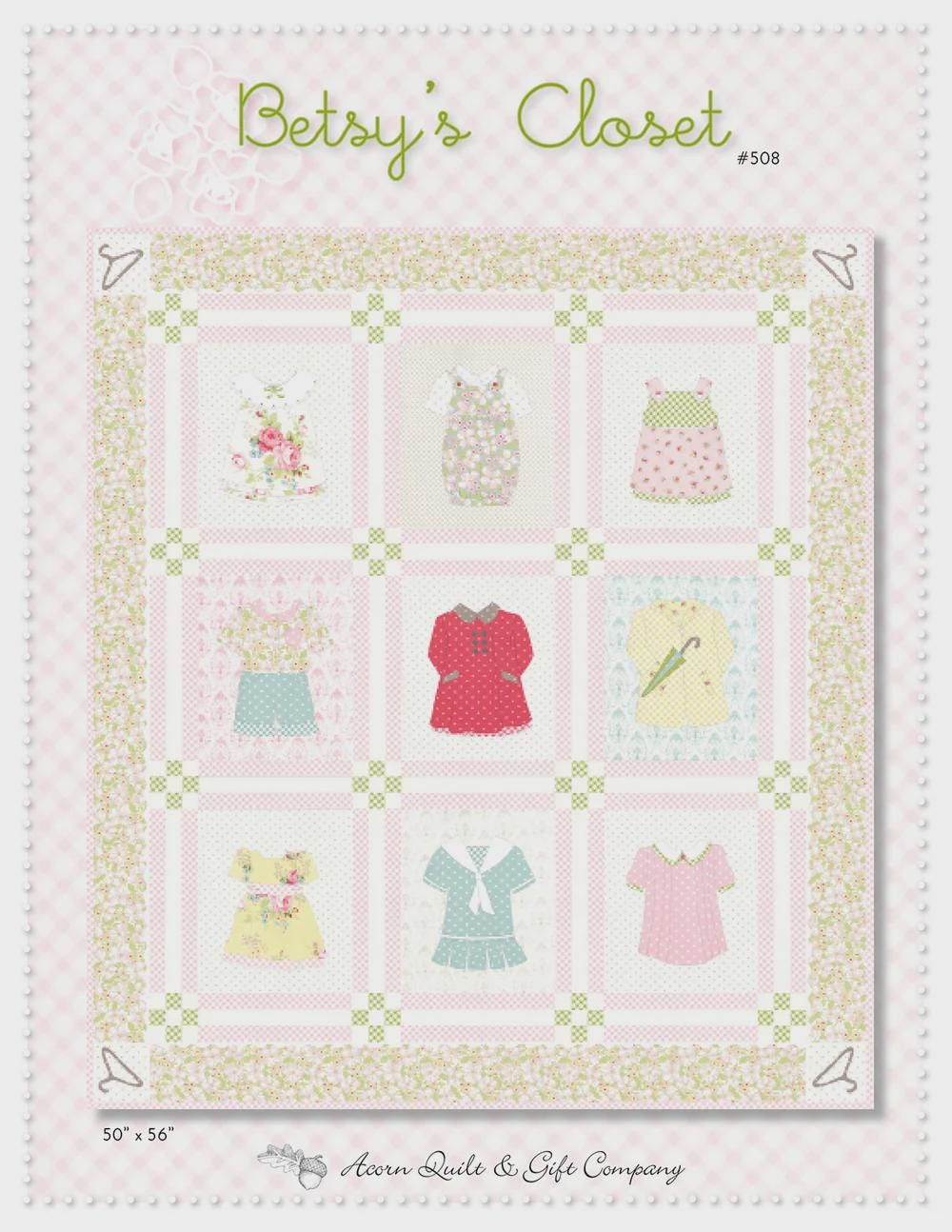 Betsy's Closet Quilt Pattern AQ503 by Brenda Riddle for Acorn Quilt Company Printed Pattern Only