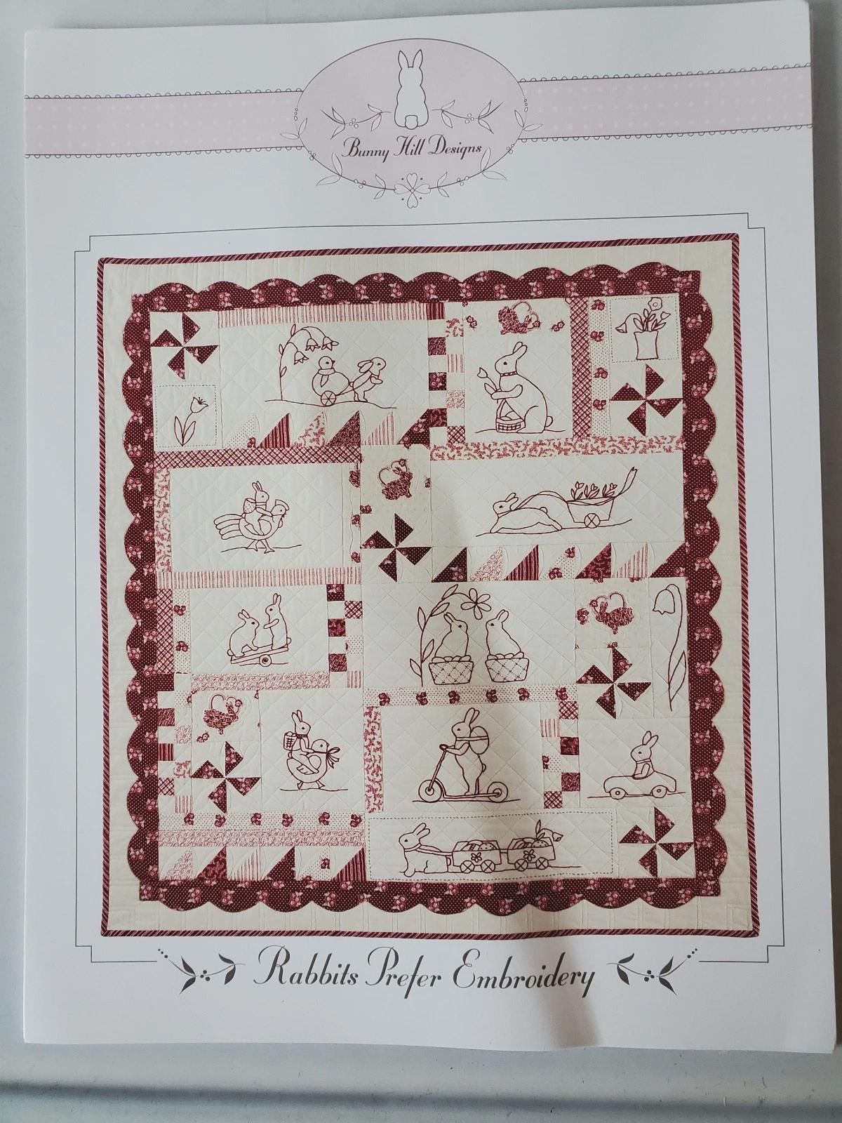 Rabbits Prefer Embroidery Quilt Pattern BHD1040 by Bunny Hill Designs Printed Pattern Only