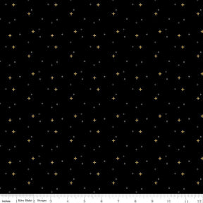 Riley Blake Sparkler Black Yardage by Melissa Mortenson for Riley Blake Designs SC650-BLACK Sold in 1/2 yard increments