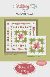 Wreath & Pine Quilt/ Table Topper Quilt Pattern QLD 267 A Quilting Life Designs by Sherri McConnell