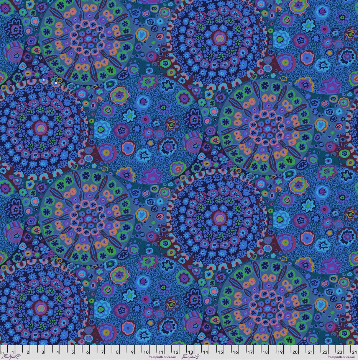 Backing Fabric Millefiore - Blue Kaffe Quilt Backs QBGP006.BLUE for the Kaffe Fassett Collective 108" Wide