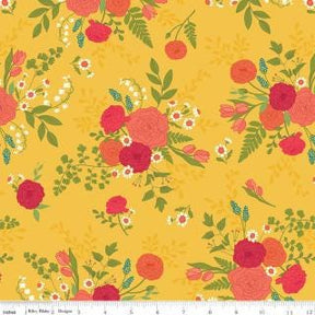 First Blooms Main Yellow Yardage C16320-Yellow by Heather Peterson for Riley Blake Designs Sold in 1/2 Yard Increments