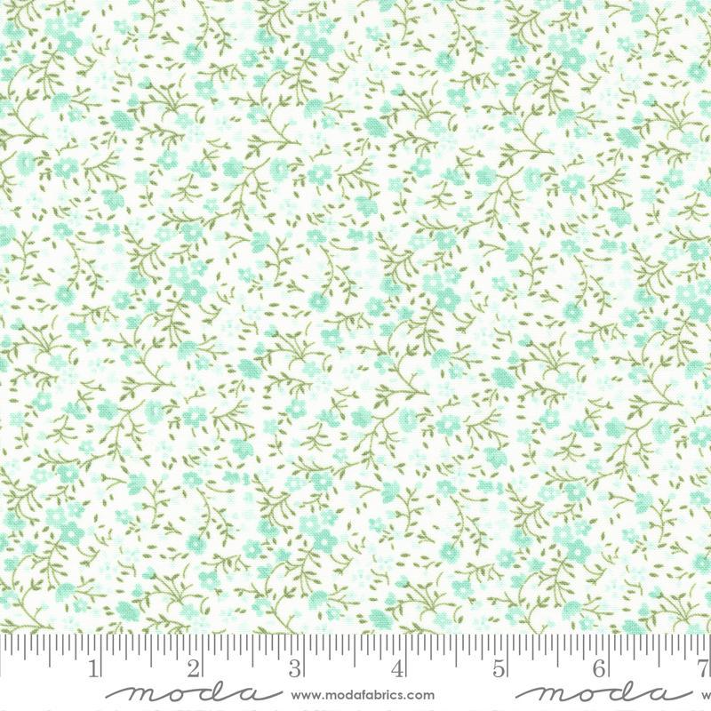 Lighthearted Meadow Cream Aqua 55297 21 Sold by 1/2 yard increments cut contiguously
