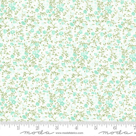 Lighthearted Meadow Cream Aqua 55297 21 Sold by 1/2 yard increments cut contiguously