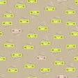 a repeating pattern of yellow and pink radio devices with musical notes scattered throughout the background.