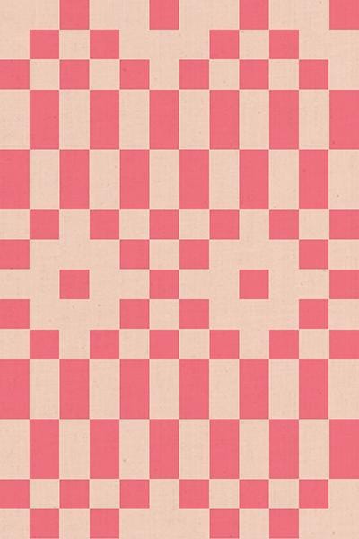The image is a repeating pattern of pink and beige squares, creating a visually striking and symmetrical design.