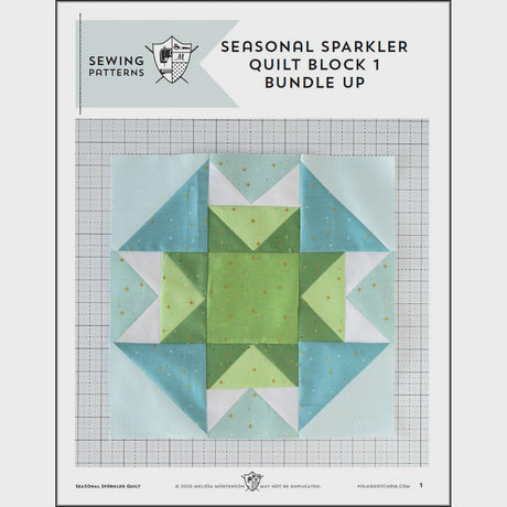 Seasonal Sparkler Printed Quilt Pattern by Melissa Mortenson of Polka Dot Chair finished size is 72" x 72"