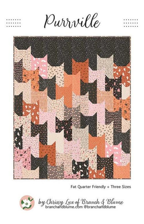Purrville Quilt Pattern BNB 2516 by Chrissy Lux of Branch and Blume Printed Pattern Only
