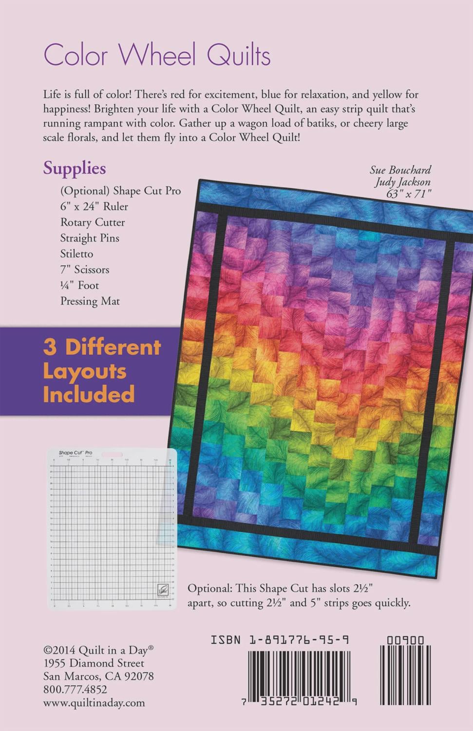 Color Wheel Quilt Pattern 1242QD by Patricia Knoechel of Quilt in a Day