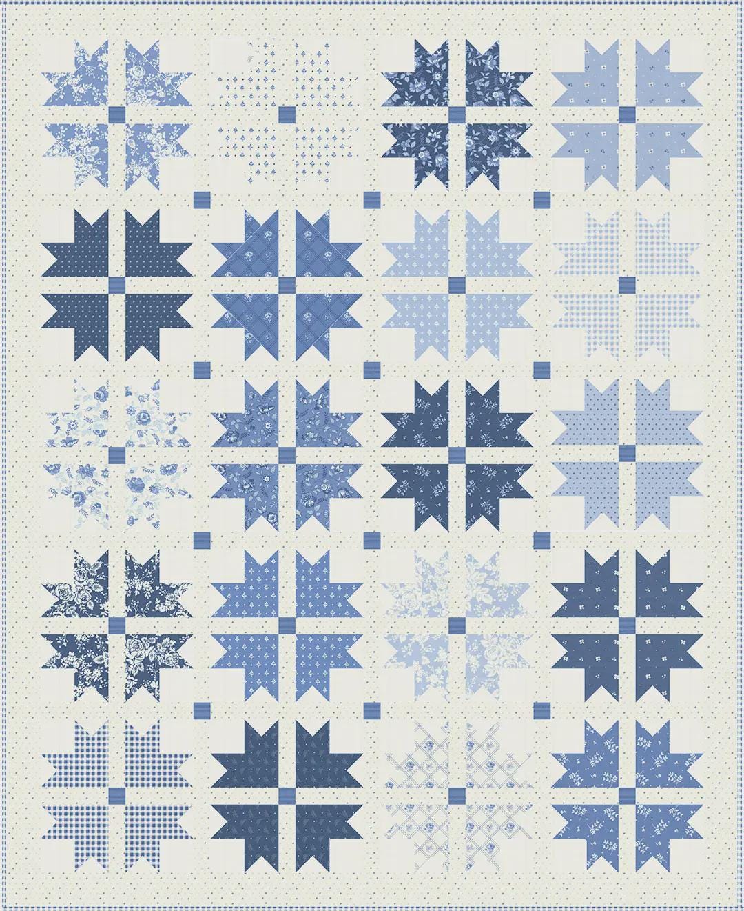 Blueberries & Cream Quilt Pattern BHD2195 by Bunny Hill Designs Printed Pattern Only