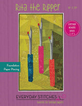 Rita the Ripper Quilt Pattern by Everyday Stitches ES-545-RIP Printed Pattern Only 16" x 29"