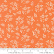 The image is a repeating pattern of white flowers on an orange background.