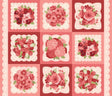 The image is a collage of nine floral arrangements, each featuring a variety of red flowers and greenery. The arrangements are arranged in a 3x3 grid pattern, creating a visually appealing and harmonious display.