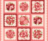 The image is a collage of nine floral arrangements, each featuring a variety of red flowers and greenery. The arrangements are arranged in a 3x3 grid pattern, creating a visually appealing and harmonious display.
