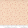 The image is a fabric with a repeating pattern of small hearts in shades of pink and red. The pattern is spread across the fabric, creating a visually appealing and textured design.