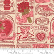 a pink and red fabric with a cupid's arrow design