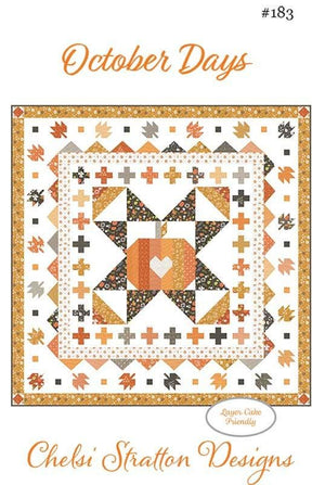 October Days Quilt Pattern CSD 183 by Chelsi Stratton Designs 52.5" x 52.5" Paper Pattern Only