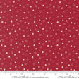 a red fabric with white hearts scattered across it.