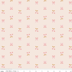 Sunsetridge Scissors Cherries Blush by Minki Kim for Riley Blake Designs C15733R-BLUSH