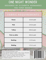 Shots - One Night Wonder TTN-137 Tipsy Needle Quilt Pattern 40" X 50" Bin MP