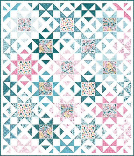 Happy Vibes Quilt Pattern by Frannie B Quilt Co. finished size 71" x 81"