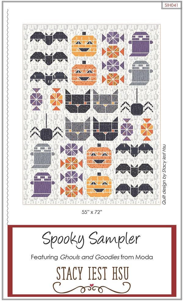 Spooky Sampler Quilt Pattern SIH041 by Stacy Iest Hsu 55" x 72" Printed Pattern Only