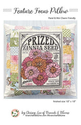 Feature Focus Pillow Pattern, Size is 18" x 18" BNB2523 by Chrissy Lux of Branch and Blume Printed Pattern only