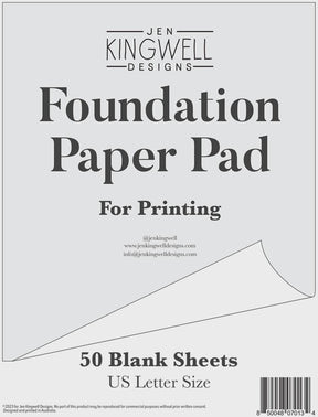 Foundation Paper Pad for Printing in US Letter Size JKD0134 by Jen Kingwell Designs