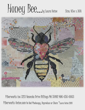 Honey Bee Collage Patterns LHFWHBEE From Fiberworks INC, By Laura Heine, Paper pattern ONLY