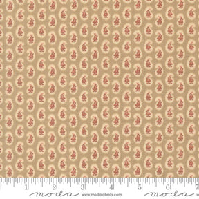 The image is a repeating pattern of a brown background with red floral designs on it.