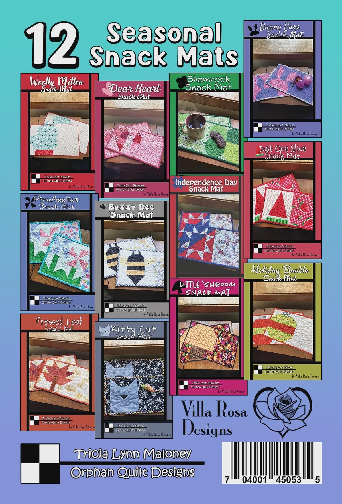 12 Seasonal Snack Mats Printed Patterns for Villa Rosa Designs