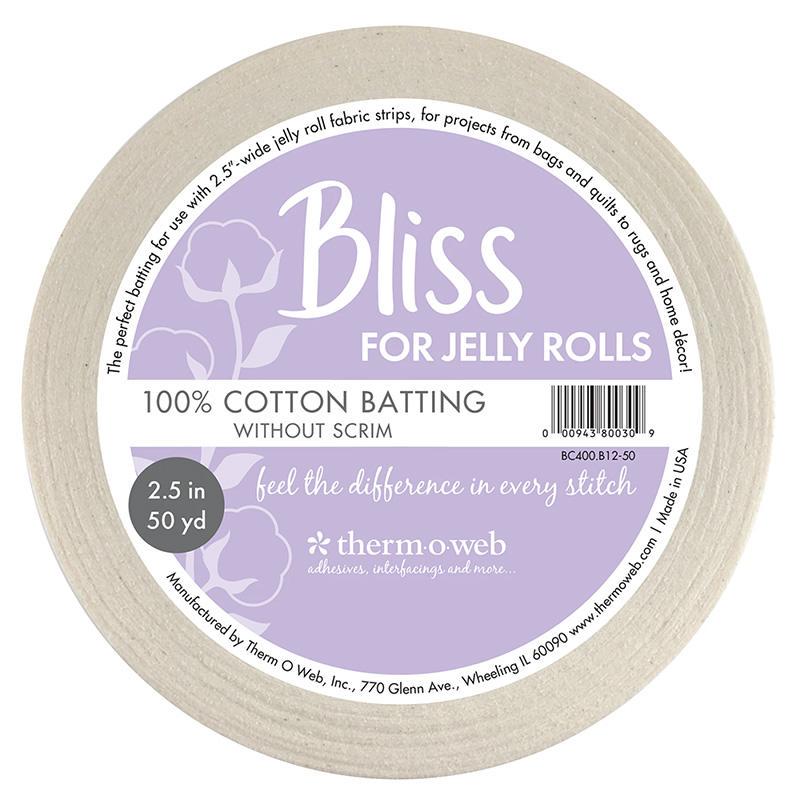 Bliss Batting Jelly Rolls 2.5" 50 yards BC400 B12 50 Therm O Web