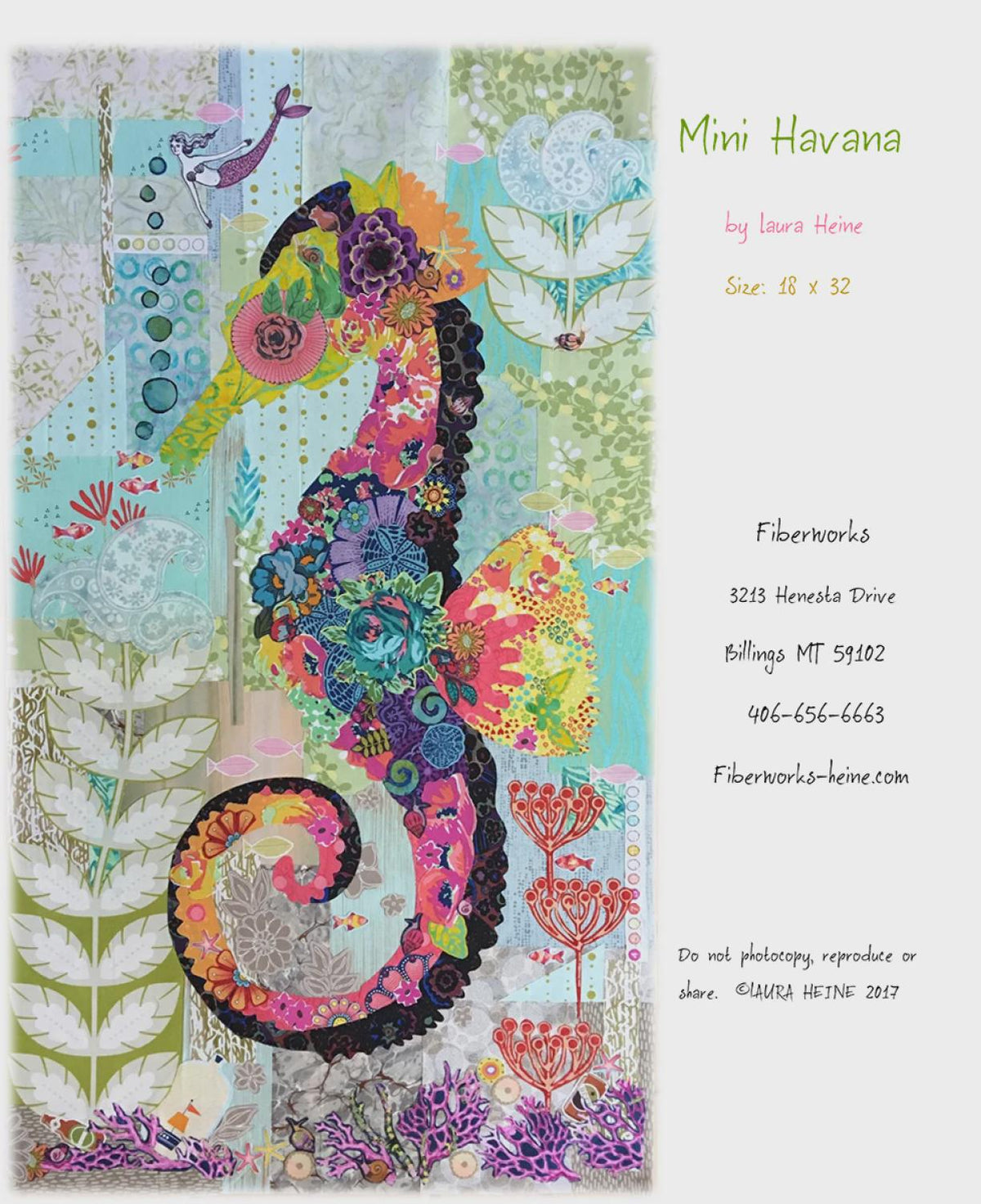 Mini Havana Collage LHFWMT From Fiberworks INC, By Laura Heine, Paper pattern ONLY